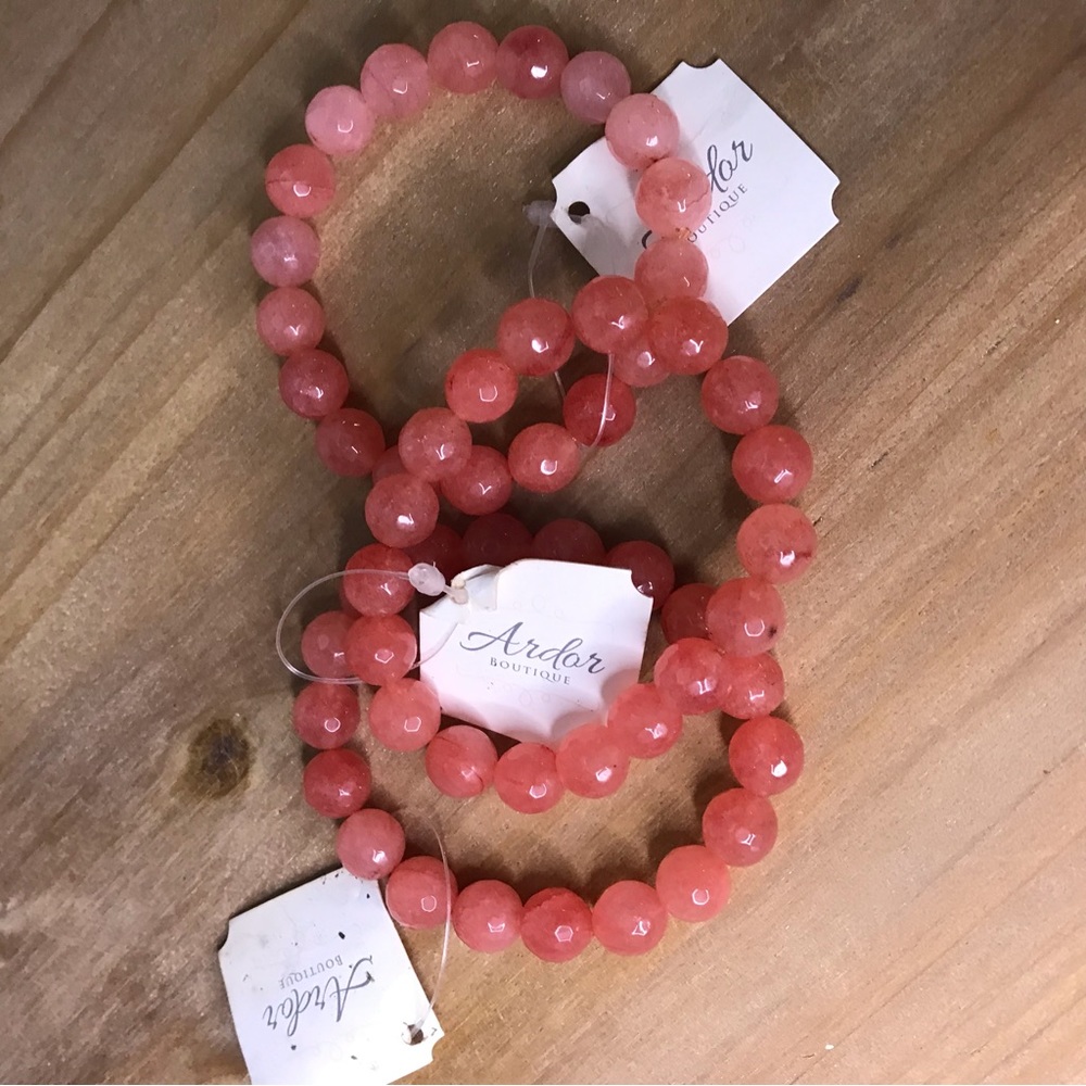 Set of 3 Stackable Stretchy Glass Beaded Bracelets NWT